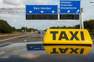 Taxi onderweg naar den helder