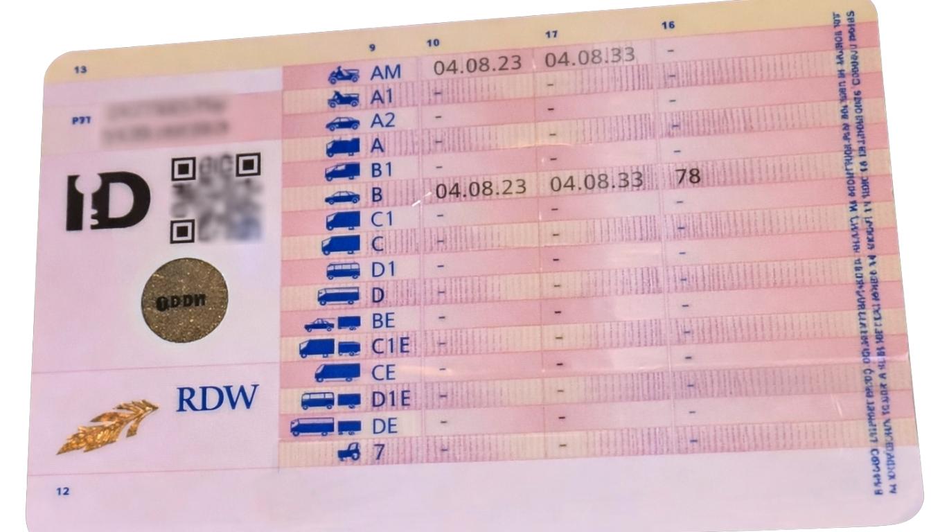 hoe ziet een automaat rijbewijs eruit